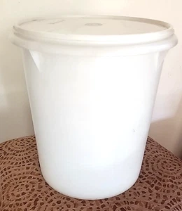 Vtg Tupperware 9 Qt Container Large Canister With Sheer Clear Lid 10.5" x 9" - Imagen 1 de 6