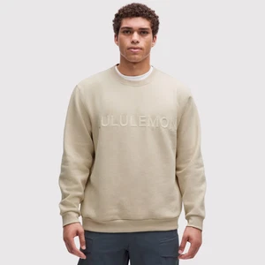Lululemon Herren Sweatshirt Beige Steady State Crew Wortmarke Pullover Freizeit Large - Bild 1 von 10