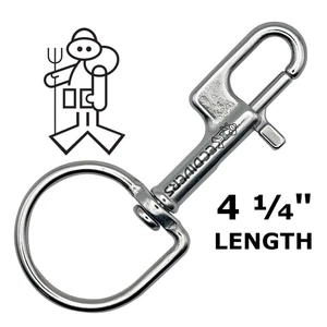 Perno giratorio grande de acero inoxidable 316 de 4 1/4" a presión - Clip ergonómico de buceo - Imagen 1 de 7
