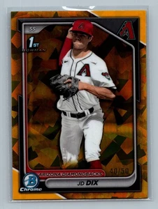 2024 Bowman Sapphire #BDC-35 JD Dix Sapphire Gold New York Mets /50 - Picture 1 of 2