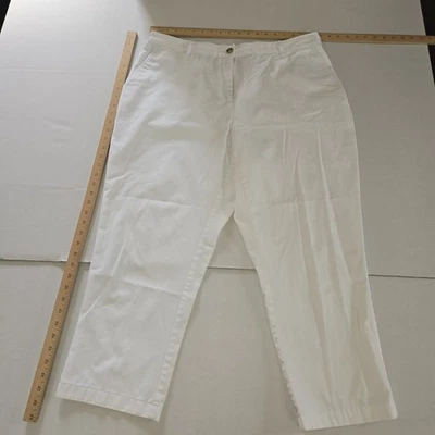 Jeans Lands End Talla Grande 18W/P Blanco Cremallera Botón Tiro Alto Pierna Recta Nuevos sin Etiquetas Foto 1 de 4