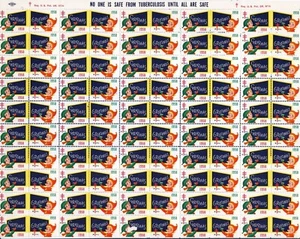 1958 USA Christmas Seal . Sheet of 100 . Mint Never Hinged - Picture 1 of 1