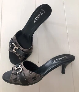 Bally Women's Dayle Taupe Dark Mix Heel Sandals US Size 7.5 - Picture 1 of 9