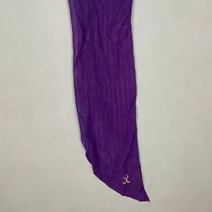 Silk Accessory Street Purple Scarf Headwrap Neck Tie Made in Italy 52X8 - Picture 1 of 8