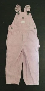 Lakin McKey Toddler Girl Pink Striped Bib Overalls 3T Denim - Picture 1 of 5