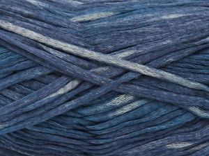 LOT OF 4 Ice COTTON SPLASH Yarn #82023 BLUES & TURQUOISE Medium Weight Summer - Picture 1 of 4