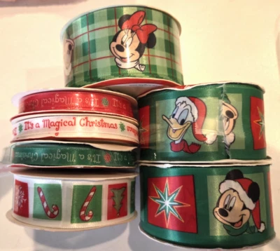 28-Yard Lot Wright's DISNEY HOME MICKEY COLLECTION Ribbon 1-1/2", 7/8", 3/8" NOS - Image 1 of 4