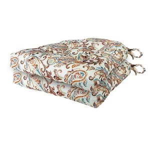 Arlee Paisley, Memory Foam Chair Pads with Tiebacks, 15" L x 14" W, Spice (Re... - Picture 1 of 7