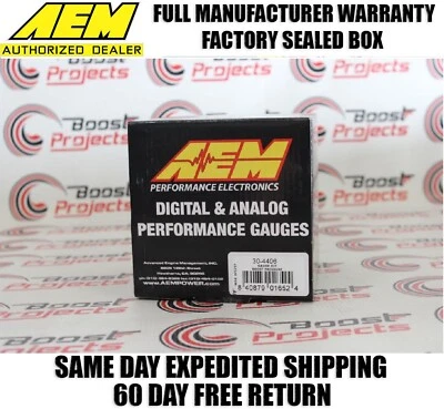 AEM 52MM Digital 35psi Electronic Turbo Boost Gauge 30 in. Hg/35 psi 30-4406 - Image 1 of 4