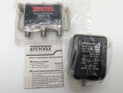 Antronix MRA1-15AC Amplifier, 1 Port,15dB Gain, Output 5-1002Mhz + Power Adapter - Image 1 of 4