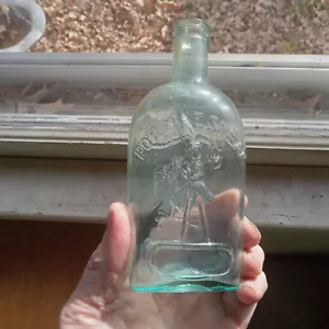 FOR PIKES PEAK PROSPECTOR EAGLE 1/2 PINT DRIPPY LIP HISTORICAL FLASK 1860s NICE! - Picture 1 of 8