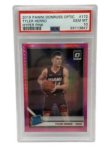 2019 Panini Donruss Optic Tyler Herro Hyper Pink Rookie Card #172 PSA 10 GEM MIN - Picture 1 of 4