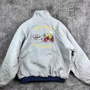 VTG Union Carbide Jacket Men Size 2XL Fire Rescue Fleece Lined Bomber Full Zip - Picture 1 of 14