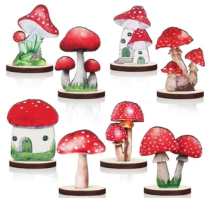 Thyle 16 Pcs Wooden Mushroom Party Decorations Wood Mushroom Centerpieces Table - Picture 1 of 4