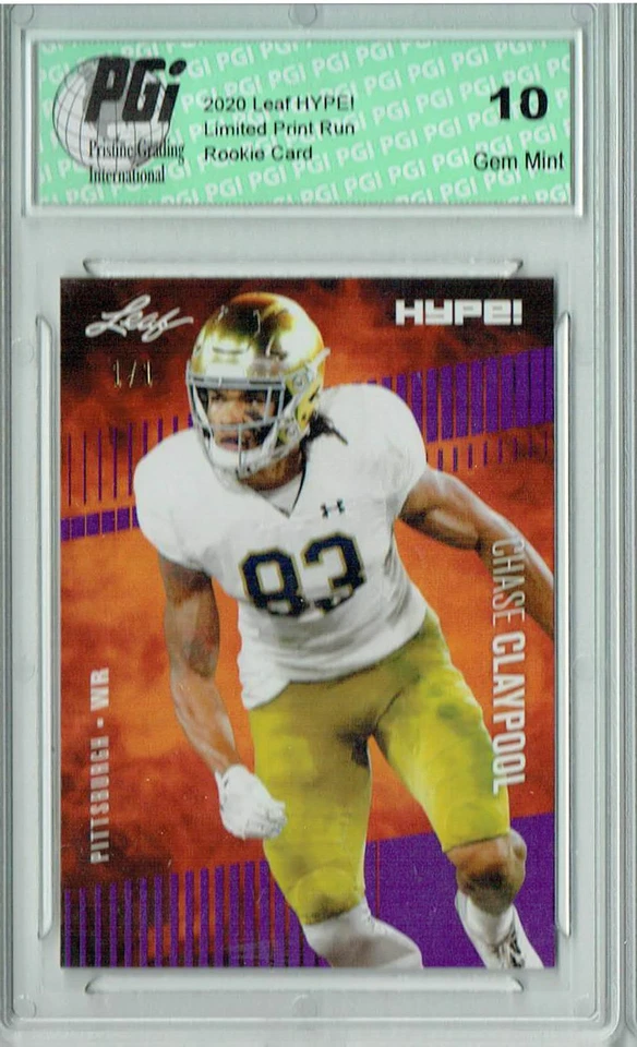 Chase Claypool 2020 Leaf HYPE! #40 Purple Blank Back 1/1 Rookie Card PGI 10 - Image 1 of 1
