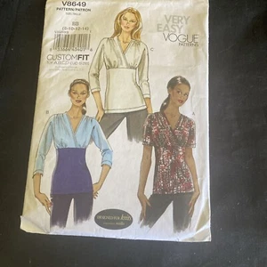 Vogue Very Easy Sewing Pattern- V8649 (Sizes 8-14) Top-Designed For Knits - Picture 1 of 4