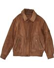 TRAPPER Mens Leather Jacket UK 40 Large Brown Leather AC09