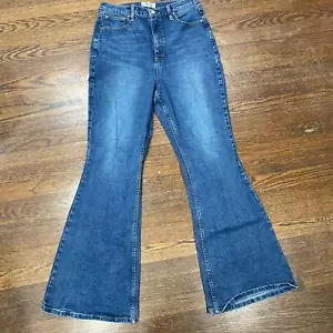 Jeans svasati We the Free taglia 32 CRVY stile boho gamba larga denim vita alta - Foto 1 di 8