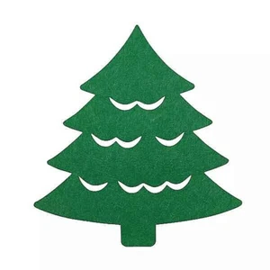 Neu mit Etikett (4) Nikolaus Quadrat Laser geschnitten Filz Weihnachtsbaum Tischsets - Bild 1 von 1