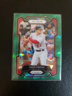 2024 Panini Prizm Green Ice #140 David Freese Cardinals de San Luis Foto 1 de 2