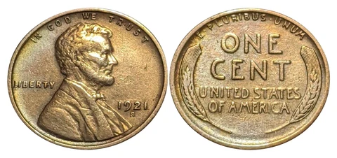 1921 S Lincoln Wheat Penny 1 Cent BU Unc. Red Uncirculation ID20783 Cover