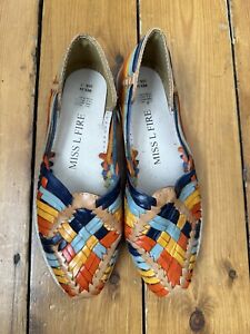 Miss L Fire Espadrilles New Size 5 Leather Handmade Mexican