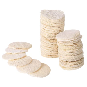 50Pcs Loofah Face Pads, Natural Exfoliating Reusable Makeup Remover Scrubbers - Picture 1 of 12