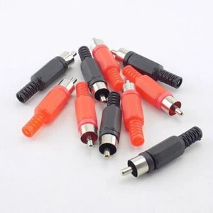 5/10pcs Solder RCA Jack Audio Video Plug Male Connector Adapter Red Black Color - Picture 1 of 10