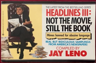 Funny Newspaper Headlines III: Not the Movie, Still the Book - Jay Leno Humor Foto 1 de 4