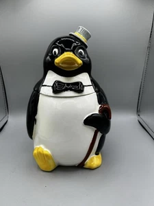 The Original Penguin Cookie Jar 1999 Sounds Fundametal Too Opening w/ Sound - Picture 1 of 10