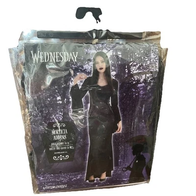 Wednesday Morticia Addams Costume Adult XL Dress Cosplay Addams Family MGM NEW - Image 1 of 4