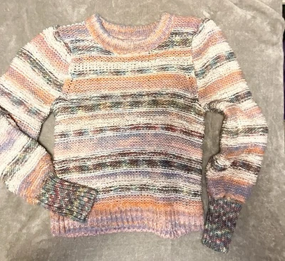 Suéter Grueso M Carol Espacio Teñido Pullover Rosa Arco Iris Boho Tejido Arte Cabina UO Foto 1 de 4