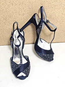 NUEVO PAPELL Mujer Talla 5.5, 6 AZUL T Plataforma Sandalia Cuero Bomba Suela Tacón Zapato - Imagen 1 de 7