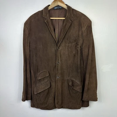 Polo Ralph Lauren Suede Leather Chore Jacket, Brown, RRL, Made in Italy, Mens XL - Image 1 of 4