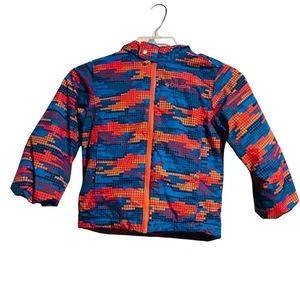 Columbia Boys XXS Chaqueta Azul Naranja Crecido Con Capucha Invierno Nieve Otoño Abrigo - Imagen 1 de 10