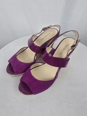 Sandalias de cuña Talbots para mujer de gamuza púrpura de 3,5' de tacón talla 8M Foto 1 de 4