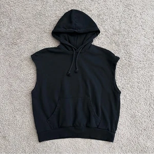 H&M Black Sleeveless Hoodie Unisex Adult M - Picture 1 of 12