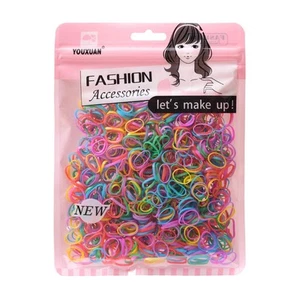 Kids Elastics No Damage Colored Hair Bands Fashion Girls Hair Ties 1000 Count... - Picture 1 of 6