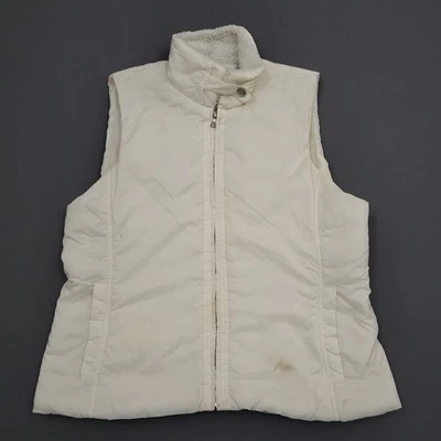 Chaqueta Liz Claiborne Villager Mujer Grande L Chaleco Sin Mangas Cremallera Completa Marfil * Foto 1 de 4
