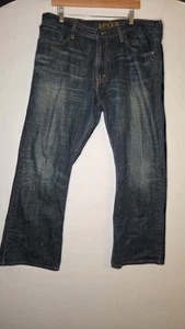 Levis 527 Jeans Mens W38 L30 Boot Cut Slim Fit Low Rise Dark Wash Denim Stretch - Picture 1 of 21