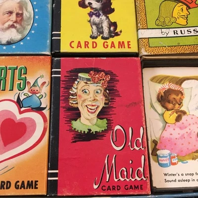 Vintage WHITMAN Playing Card Old Maid Miniature Six game Set Box - Image 1 of 4