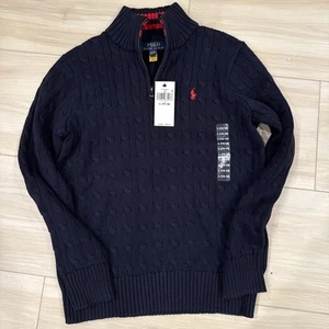 NEW Polo Ralph Lauren Boys Cable-Knit Cotton Quarter-Zip Sweater - Picture 1 of 5