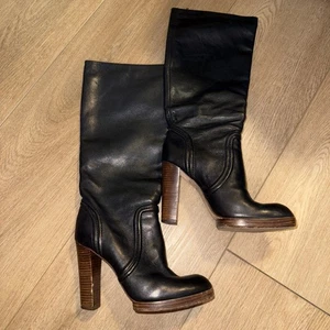 Michael Kors Women’s Leather Boots Black High Heel Size 6 M - Picture 1 of 12