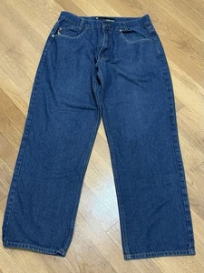Mecca USA Jeans Men 36X30  Blue Hip Hop Baggy Y2K Vintage Denim Embroidered Logo - Picture 1 of 6