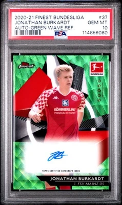 2020 TOPPS FINEST BUNDESLIGA #37 JONATHAN BURKARDT 2/30 PSA 10 - Image 1 of 2