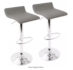 Bar Chair Ale Grey Adjustable Height Bar Stool (Set of 2) - Grey OW002 - Picture 1 of 5