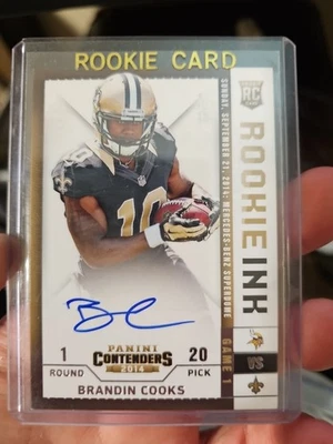 2014 Panini Contenders - Brandin Cooks #207 Auto Rookie ink Short Print - Image 1 of 2