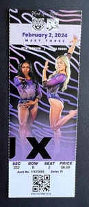 2024 NCAA Gymnastics Arkansas vs LSU Tigers Gymnastics Ticket Stub 2.2.24 Dunne! - Bild 1 von 1