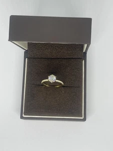 1.0 Carat Lab-Created Diamond Solitaire Ring, Gold Plated Sterling Silver 925, L - Picture 1 of 6