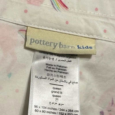 Juego de sábanas Queen 100 % algodón orgánico unicornio POTTERY BARN KIDS Foto 1 de 4